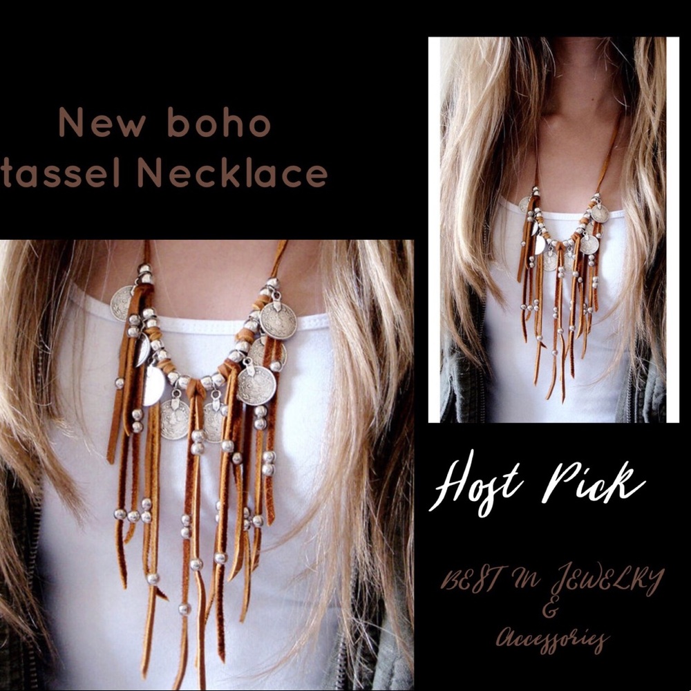New in...Boho chic necklace Faux suede tie adjust - Picture 2 of 2